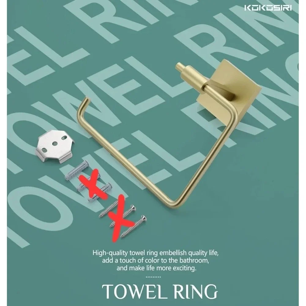 KOKOSIRI TOWEL HOLDER GOLDEN CHAMPAIGN  NO SCREWS -B3007BG (B-7) NEW
